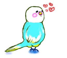 A 4 parakeets sticker #8187013