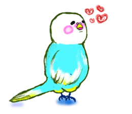 A 4 parakeets sticker #8187013