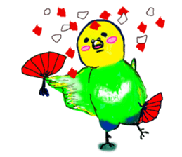 A 4 parakeets sticker #8187014