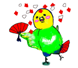 A 4 parakeets sticker #8187014