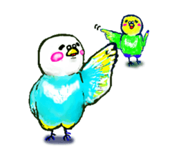 A 4 parakeets sticker #8187017