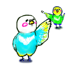 A 4 parakeets sticker #8187017