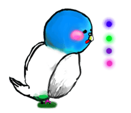 A 4 parakeets sticker #8187018
