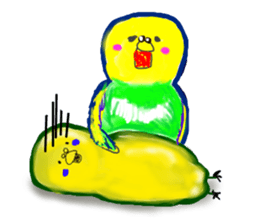 A 4 parakeets sticker #8187021