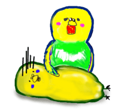 A 4 parakeets sticker #8187021