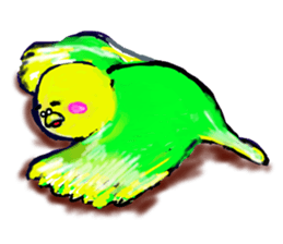 A 4 parakeets sticker #8187022