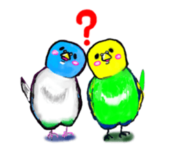 A 4 parakeets sticker #8187023