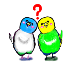 A 4 parakeets sticker #8187023