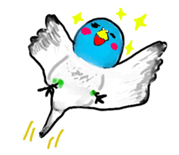 A 4 parakeets sticker #8187025