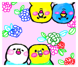 A 4 parakeets sticker #8187027