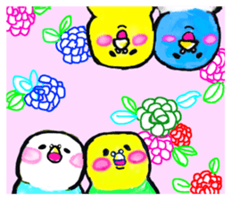 A 4 parakeets sticker #8187027