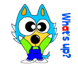 Cute dog "Won ta ful 3"English sticker #8187310