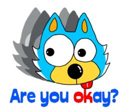 Cute dog "Won ta ful 3"English sticker #8187336