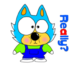 Cute dog "Won ta ful 3"English sticker #8187337