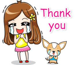 Sulky girl with dog (English) sticker #8187795
