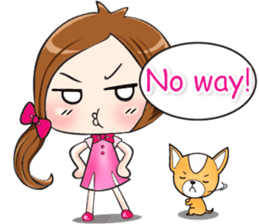 Sulky girl with dog (English) sticker #8187800