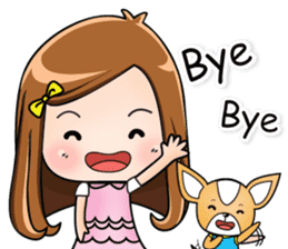 Sulky girl with dog (English) sticker #8187811