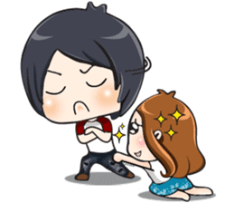 Sulky girl with dog (English) sticker #8187814