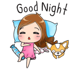 Sulky girl with dog (English) sticker #8187824