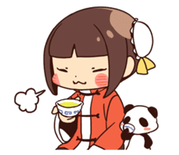 China Girl & Miniature panda sticker #8190169