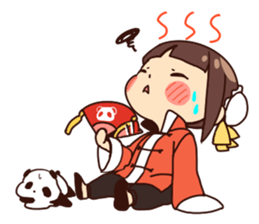 China Girl & Miniature panda sticker #8190175