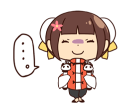 China Girl & Miniature panda sticker #8190177