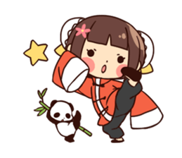 China Girl & Miniature panda sticker #8190186