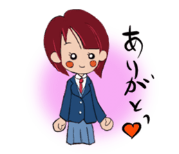Japanese schoolboy and schoolgirl sticker #8192831