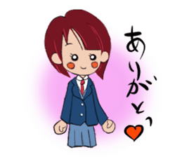 Japanese schoolboy and schoolgirl sticker #8192831