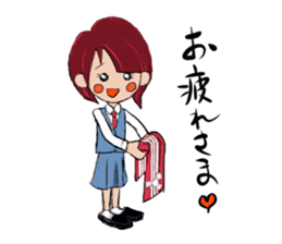 Japanese schoolboy and schoolgirl sticker #8192839