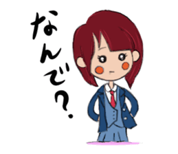 Japanese schoolboy and schoolgirl sticker #8192843