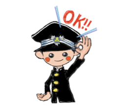 Japanese schoolboy and schoolgirl sticker #8192850