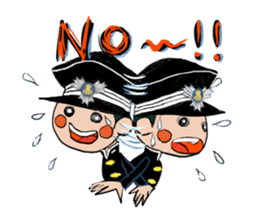Japanese schoolboy and schoolgirl sticker #8192862