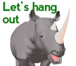 Elephant and Rhinoceros Sticker sticker #8199169