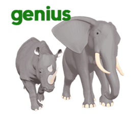 Elephant and Rhinoceros Sticker sticker #8199184
