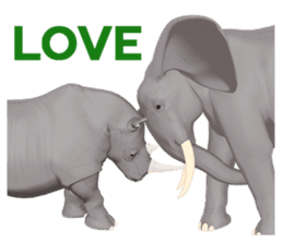 Elephant and Rhinoceros Sticker sticker #8199186