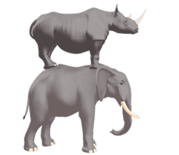Elephant and Rhinoceros Sticker sticker #8199187