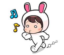 Lovely rabbit boy sticker #8199417
