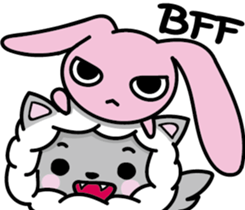 Devil rabbit & the wolf sticker #8204551