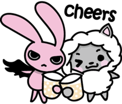 Devil rabbit & the wolf sticker #8204565