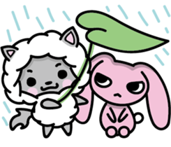 Devil rabbit & the wolf sticker #8204568