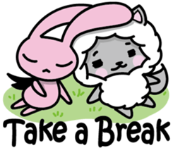 Devil rabbit & the wolf sticker #8204570