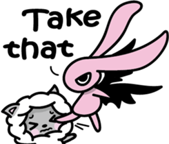 Devil rabbit & the wolf sticker #8204575