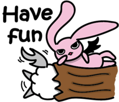 Devil rabbit & the wolf sticker #8204576