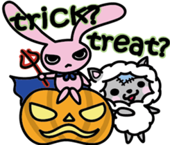 Devil rabbit & the wolf sticker #8204579