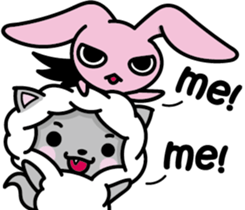 Devil rabbit & the wolf sticker #8204582