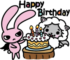 Devil rabbit & the wolf sticker #8204583