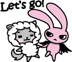 Devil rabbit & the wolf sticker #8204585