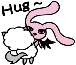 Devil rabbit & the wolf sticker #8204586