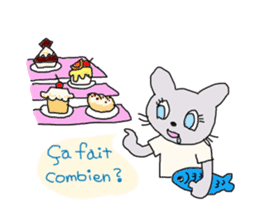 Everyday of cute cat of French sticker #8204931